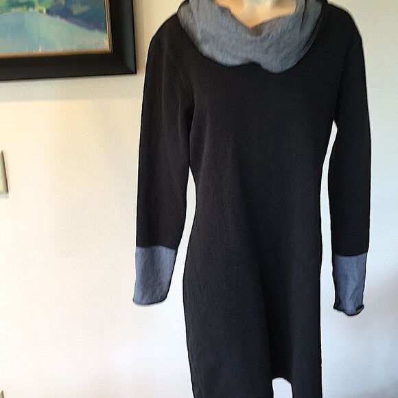 Columbia Dress Winter Dream Reversible black grey trim/grey blk trim sleeve L - Picture 5 of 16